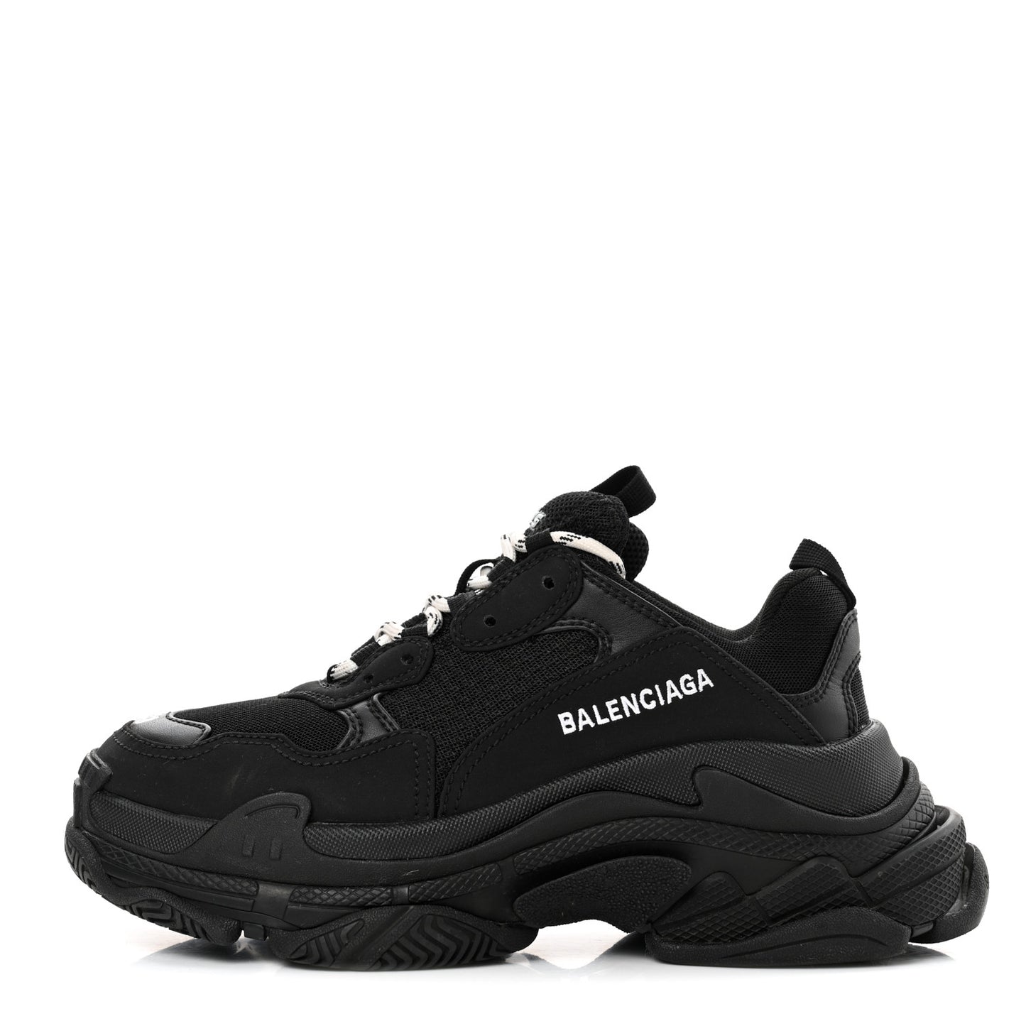 Fabric Mesh Womens Triple S Sneakers 38 Black