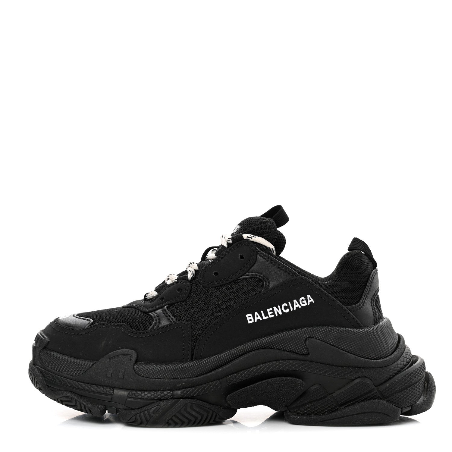 Balenciaga Fabric Mesh Womens Triple S Sneakers 38 Black 1 of 8