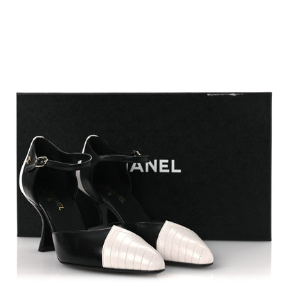 Chanel Lambskin Mary Jane Pumps 36.5 Black White 11 of 11