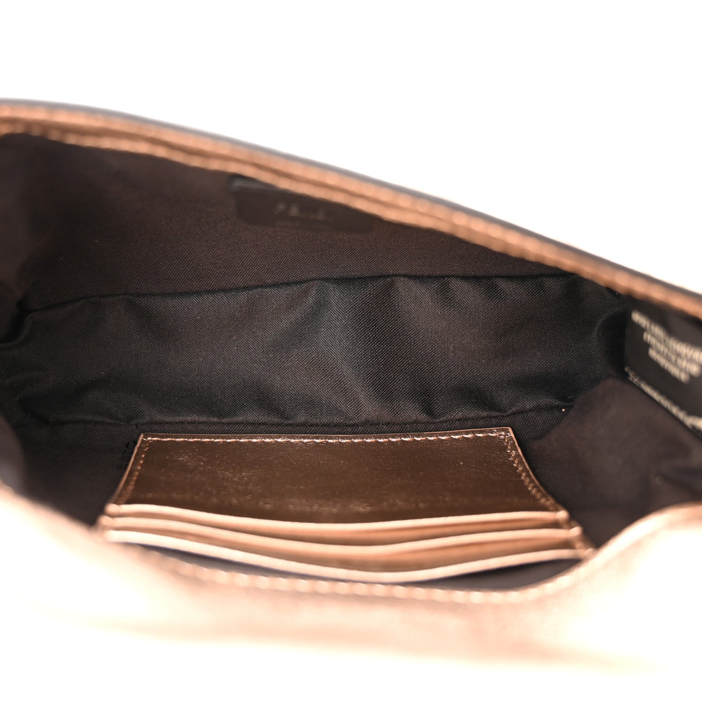 Vitello Laminato FF 1974 Embossed Mini Baguette Rame