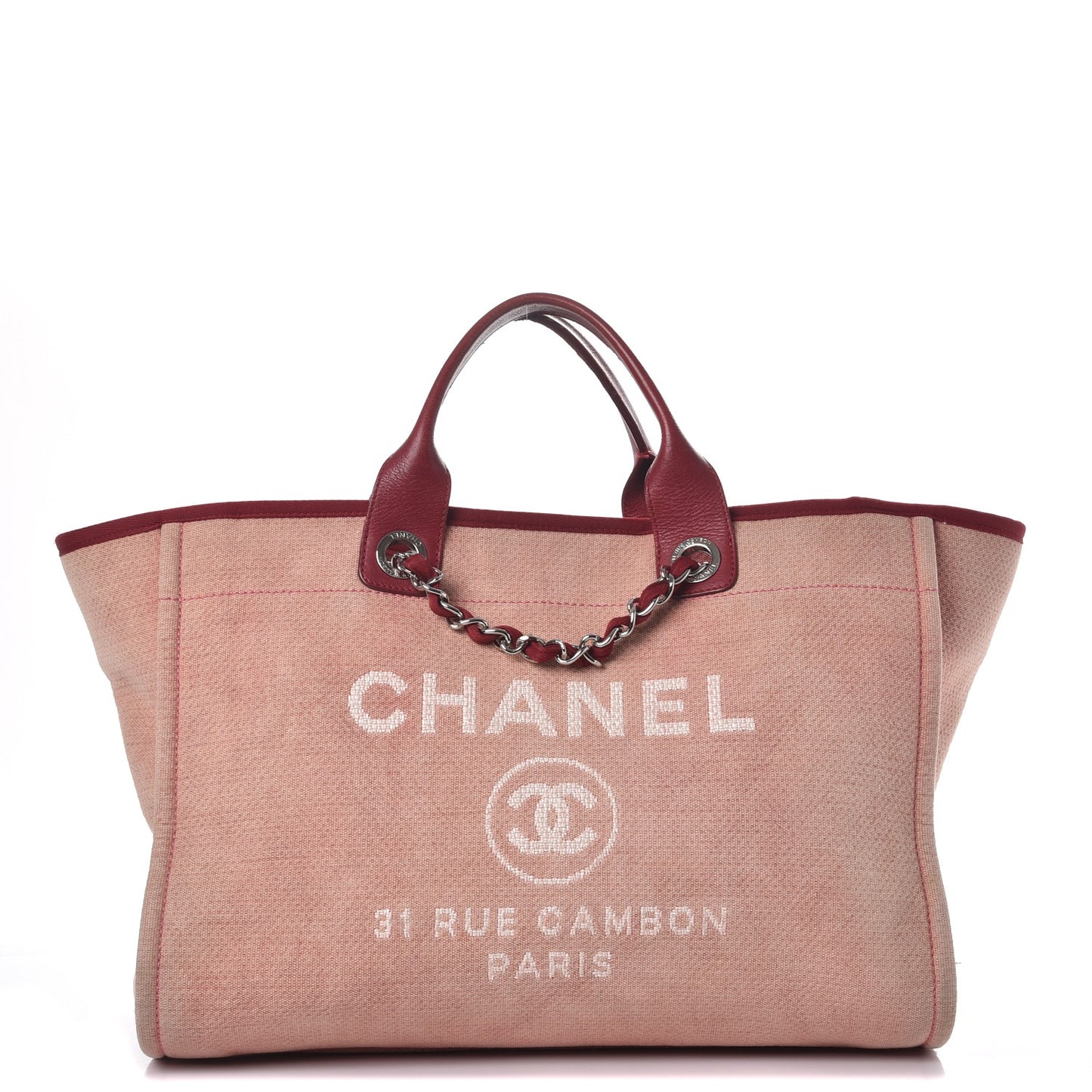 Canvas Large Deauville Tote Red