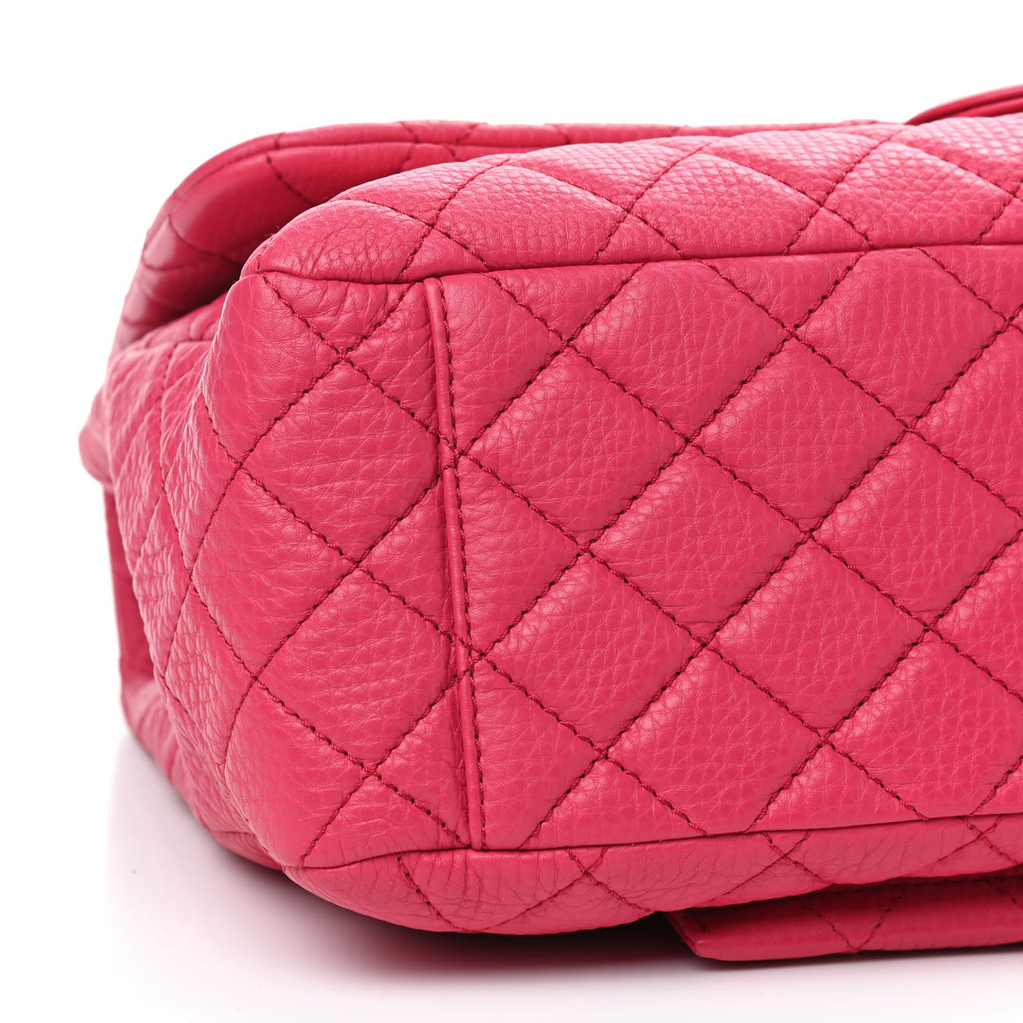 Calfskin Quilted Small XXL Travel Flap Bag Dark Pink