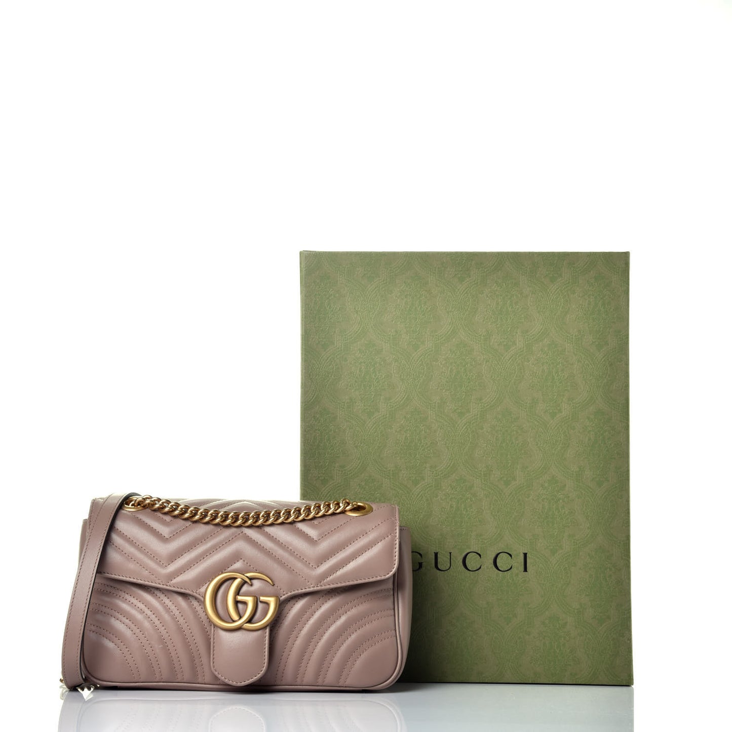 Calfskin Matelasse Small GG Marmont Shoulder Bag Porcelain Rose