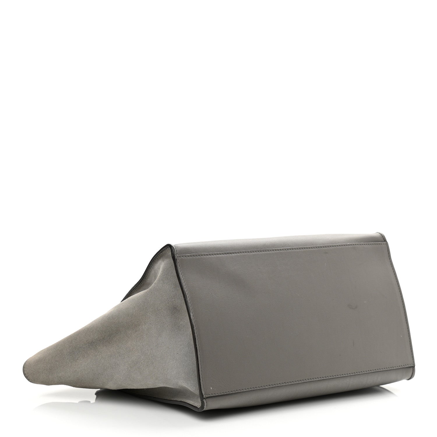 Celine Crocodile Embossed Nubuck Medium Trapeze Grey 4 of 13