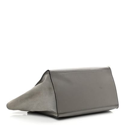 Celine Crocodile Embossed Nubuck Medium Trapeze Grey 4 of 13