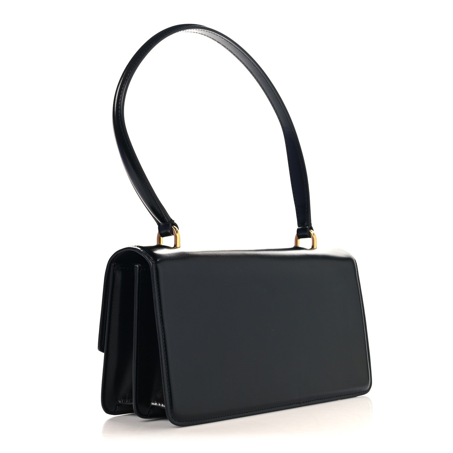 Valentino Garavani Shiny Calfskin Vlogo Vain Shoulder Bag Black 3 of 9