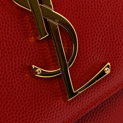 Saint Laurent Grain De Poudre Monogram Cassandre Clutch Rouge Orient 9 of 9