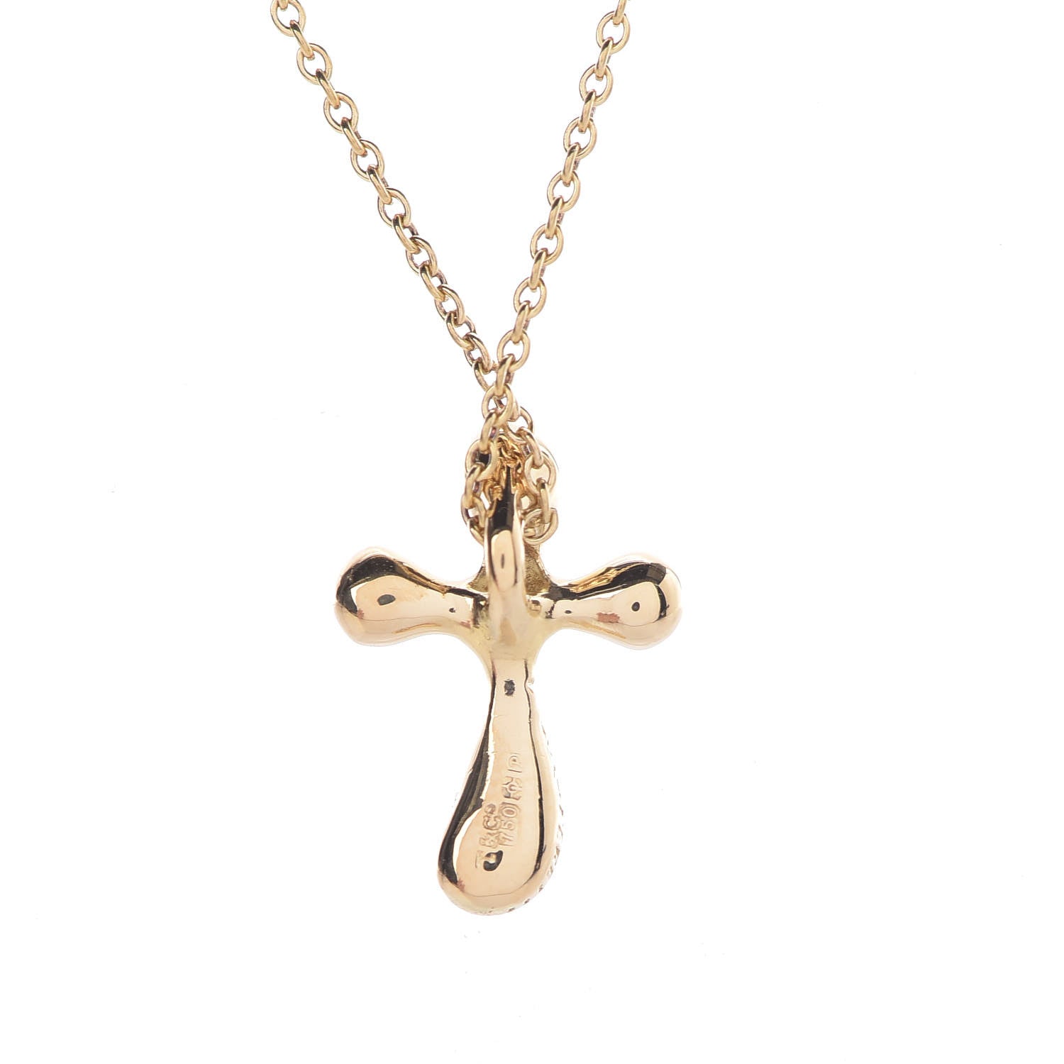 Tiffany 18K Yellow Gold Elsa Peretti Cross Pendant Necklace 5 of 7