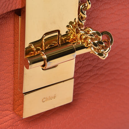 Chloe Grained Lambskin Mini Drew Shoulder Bag Orange 11 of 14