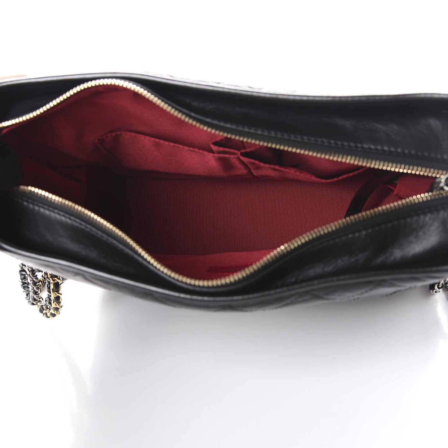 Aged Calfskin Quilted Medium Gabrielle Hobo Black