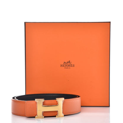 Hermes Swift Epsom 32mm H Belt 75 Black Orange 7 of 7