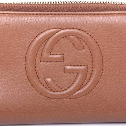 Gucci Pebbled Calfskin Soho Zip Around Wallet Brown 7 of 8
