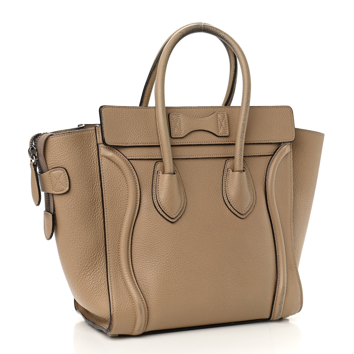 Celine Drummed Calfskin Micro Luggage Dune 2 of 23