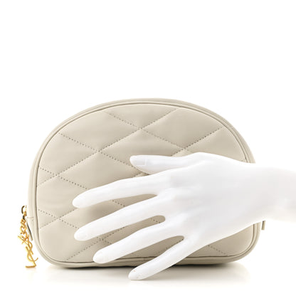 Saint Laurent Lambskin Quilted Lolita Cosmetic Pouch Crema Soft 2 of 10