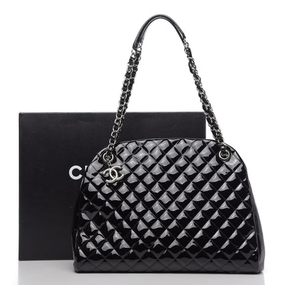 Chanel Patent Quilted Large Just Mademoiselle Bowling Bag Black 11 of 11