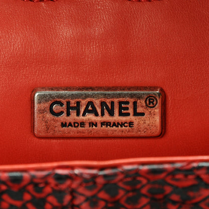 Chanel Python Medium Double Flap Red Black 5 of 7
