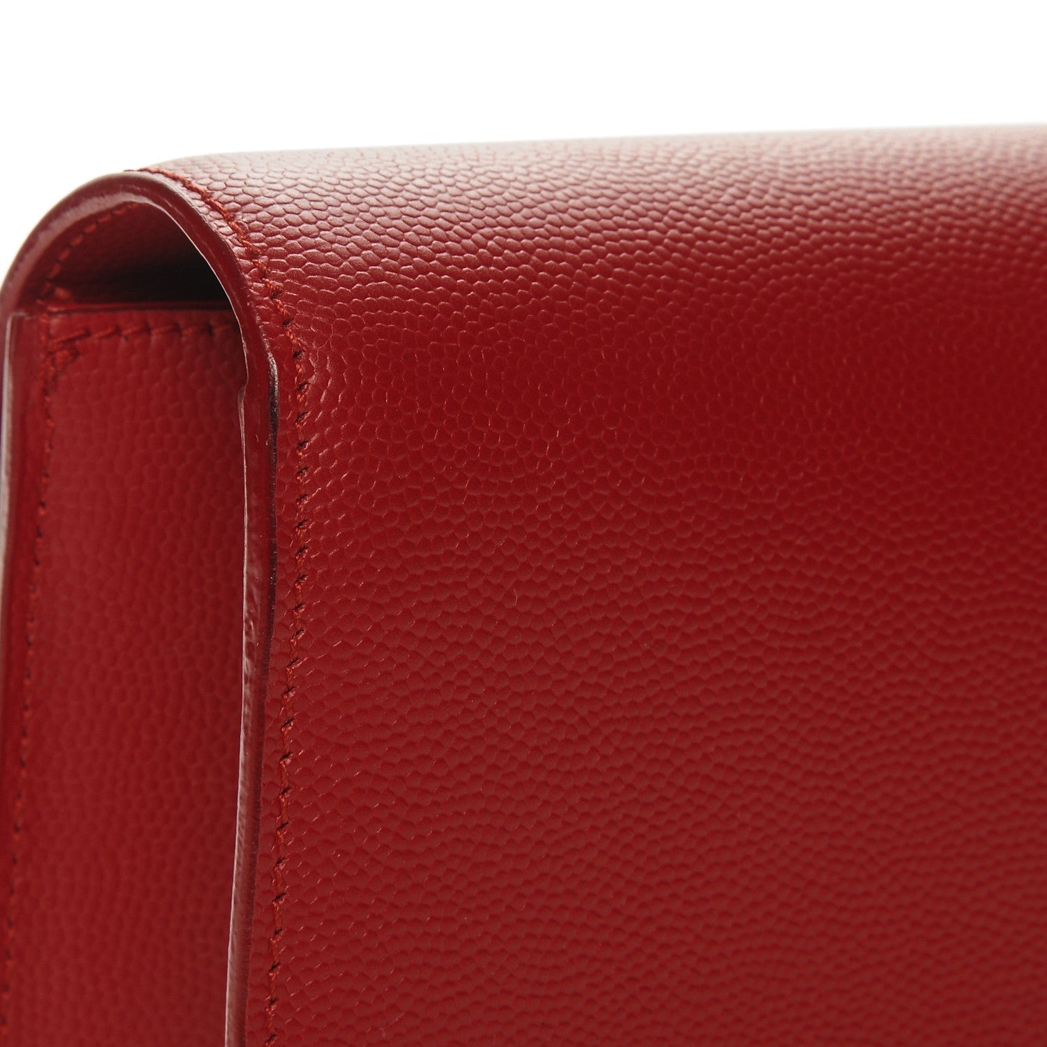 Saint Laurent Grain De Poudre Classic Monogram Clutch New Red 8 of 8