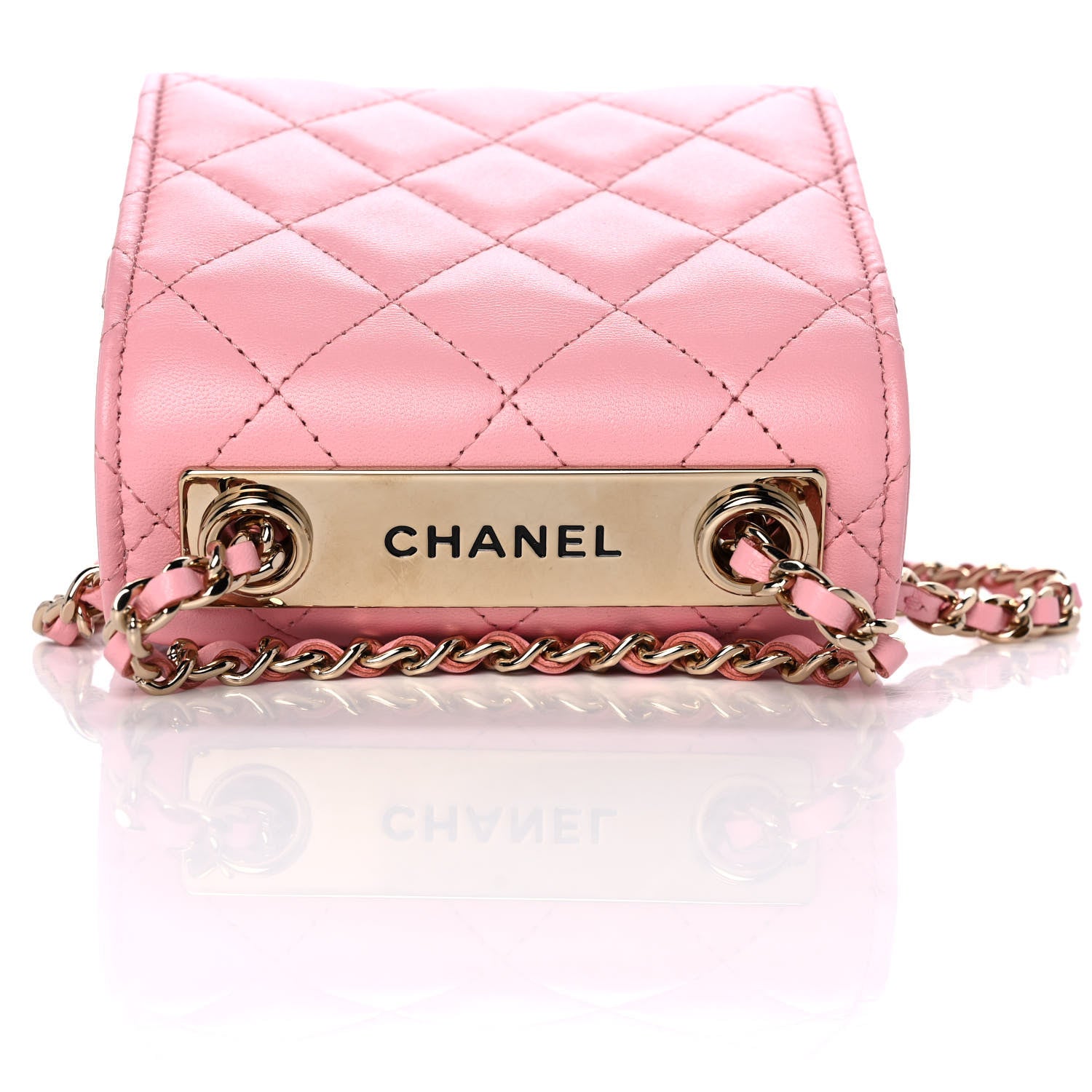 Chanel Lambskin Quilted Mini Trendy CC Clutch With Chain Pink 10 of 13
