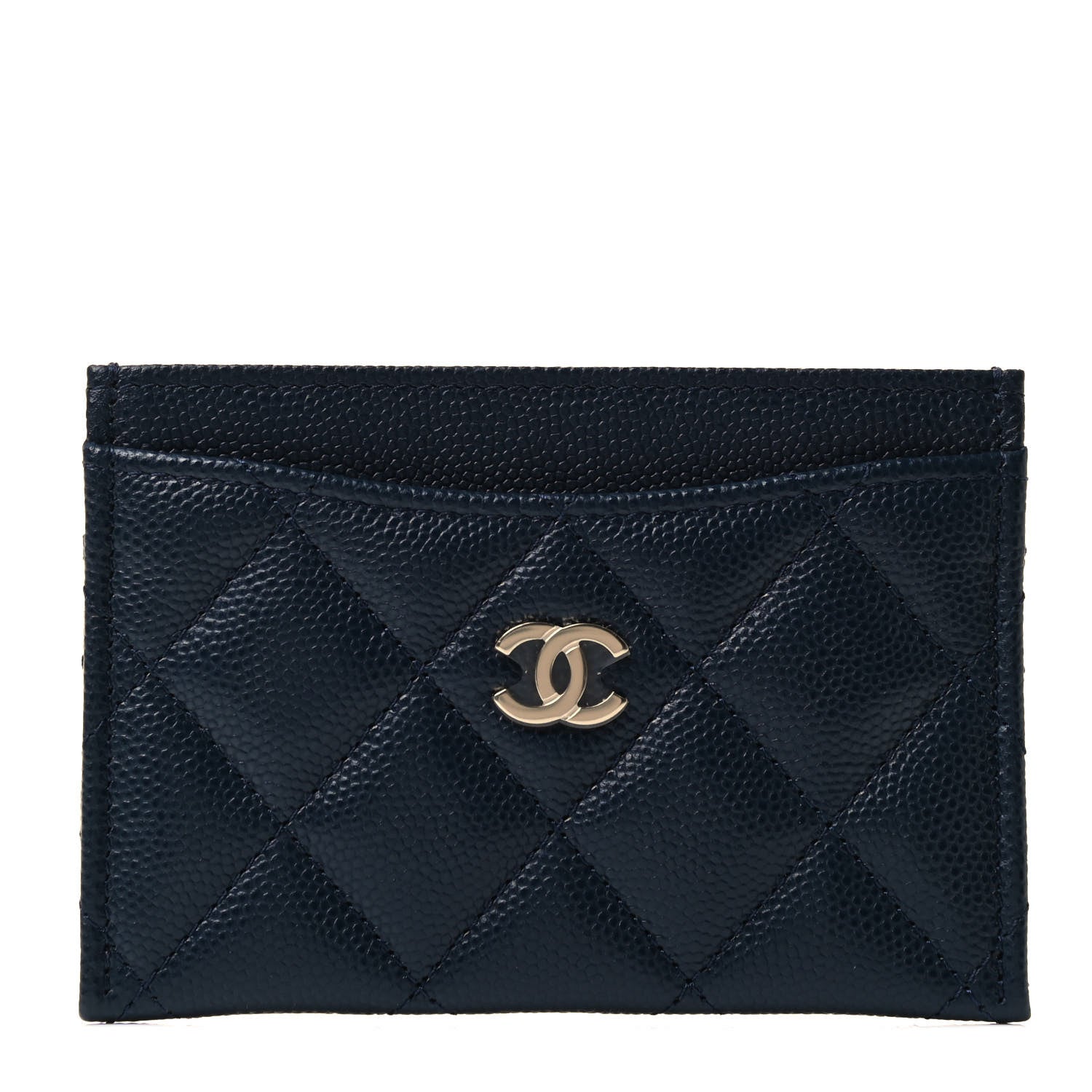 Chanel Caviar Quilted Card Holder Navy 1 of 4