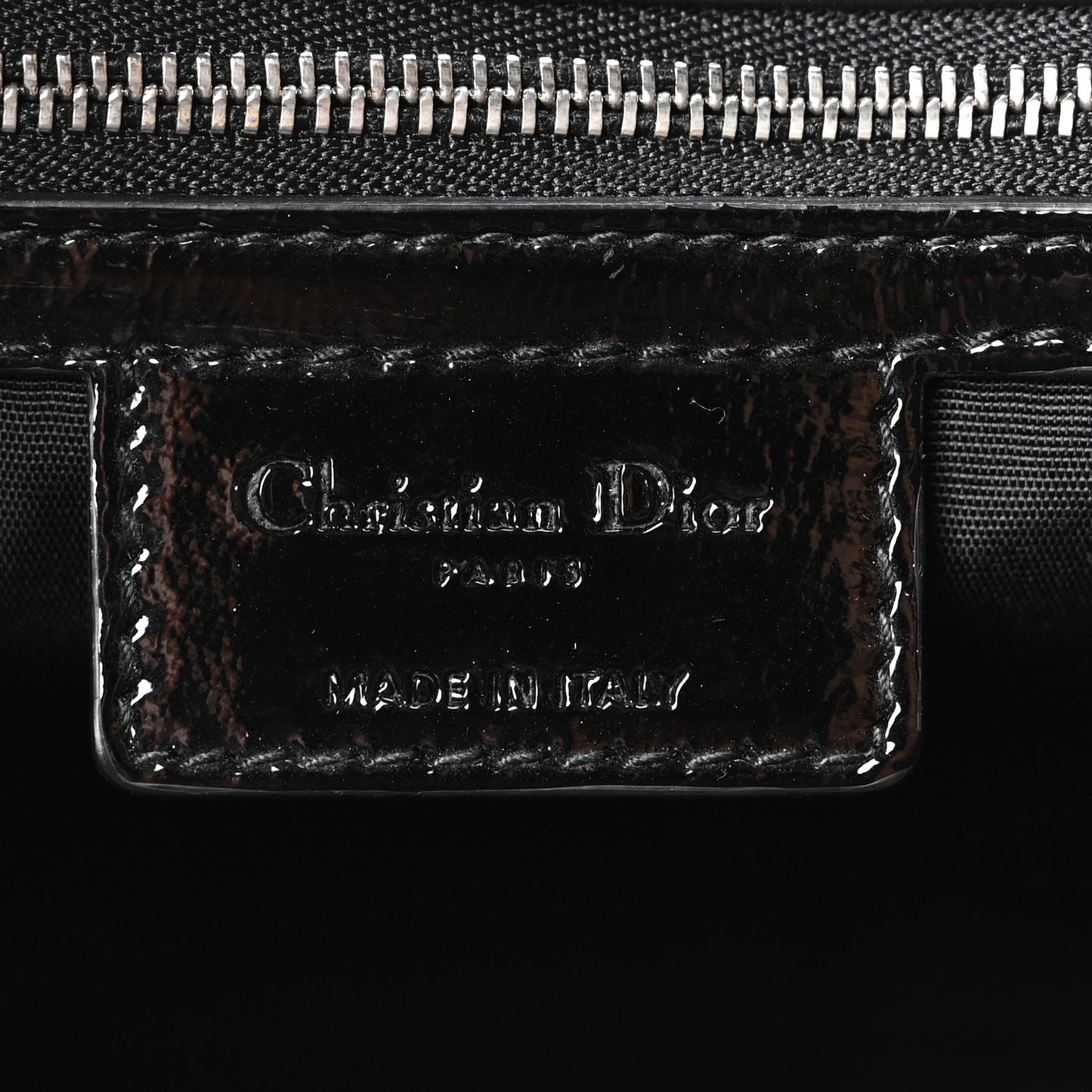 Patent Cannage Large Dior Soft Shopping Tote Black