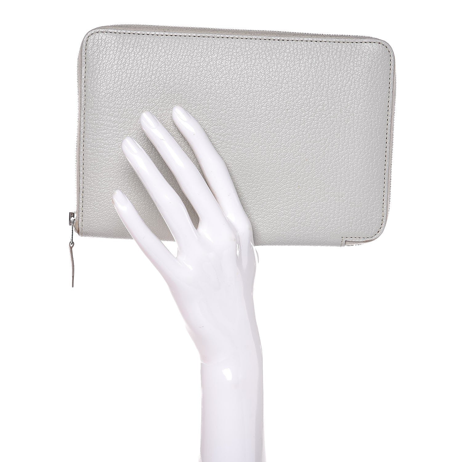 Hermes Chevre Mysore Azap GM Combined Wallet Gris Pale 2 of 11