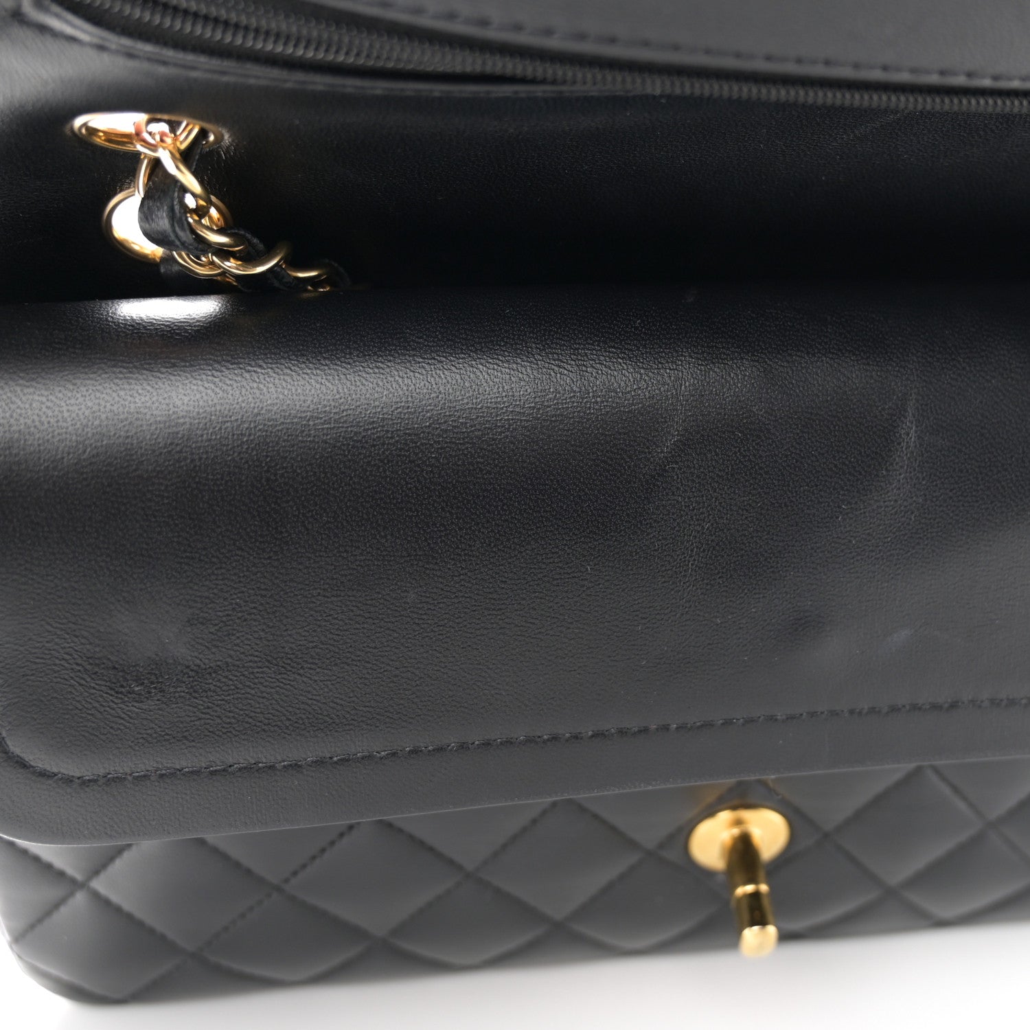 Chanel Lambskin Quilted Medium Double Flap Black 11 of 11
