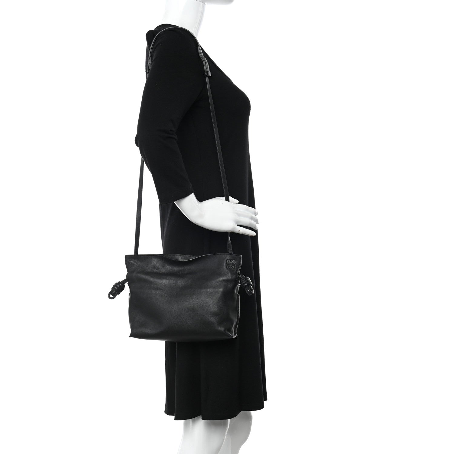 Loewe Calfskin Mini Flamenco Knot Clutch Black 2 of 13