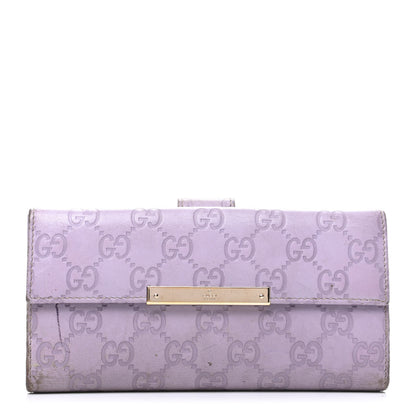 Gucci Guccissima Metal Bar Continental Wallet Lavender 1 of 12
