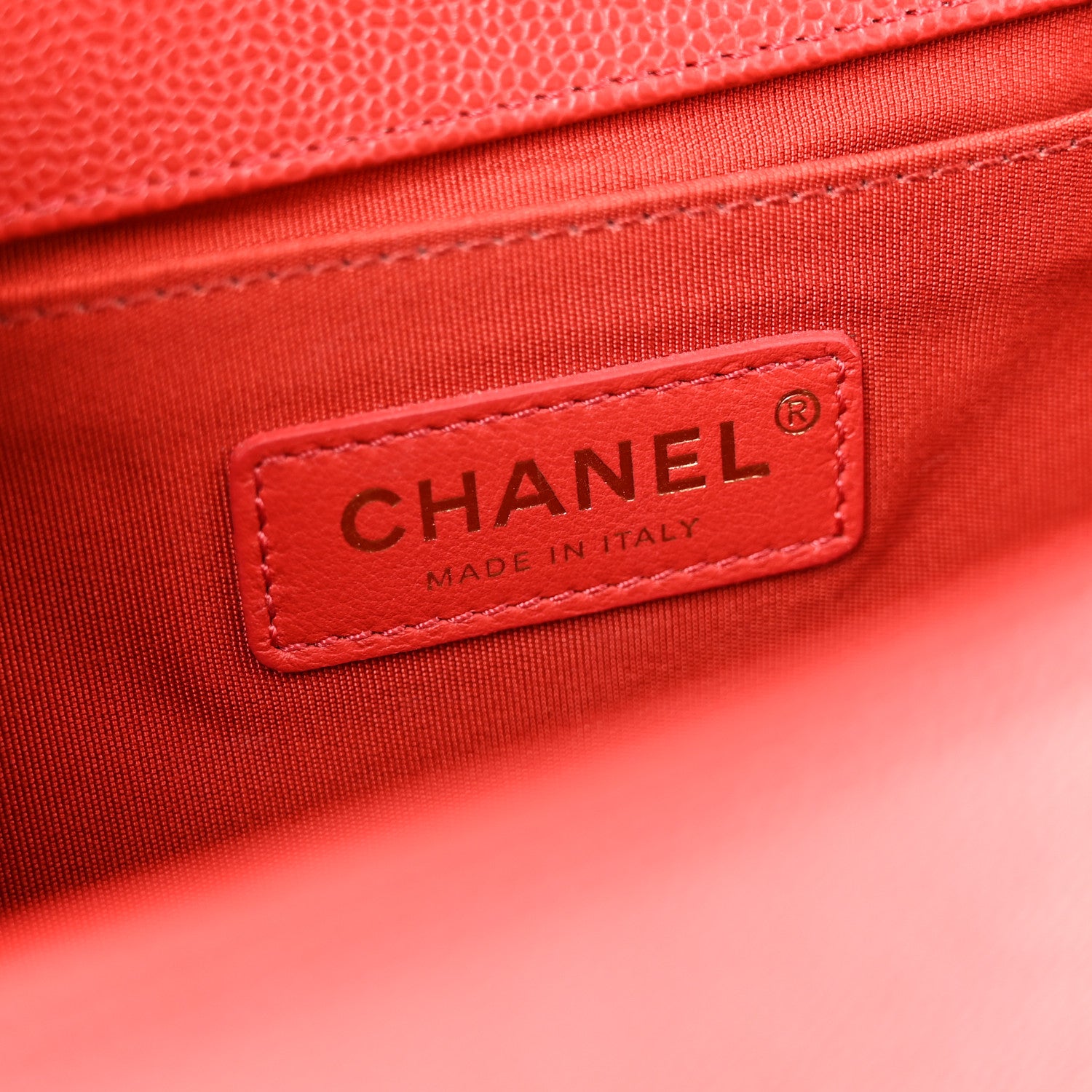 Chanel Caviar Chevron Quilted Medium Boy Flap Red 6 of 12