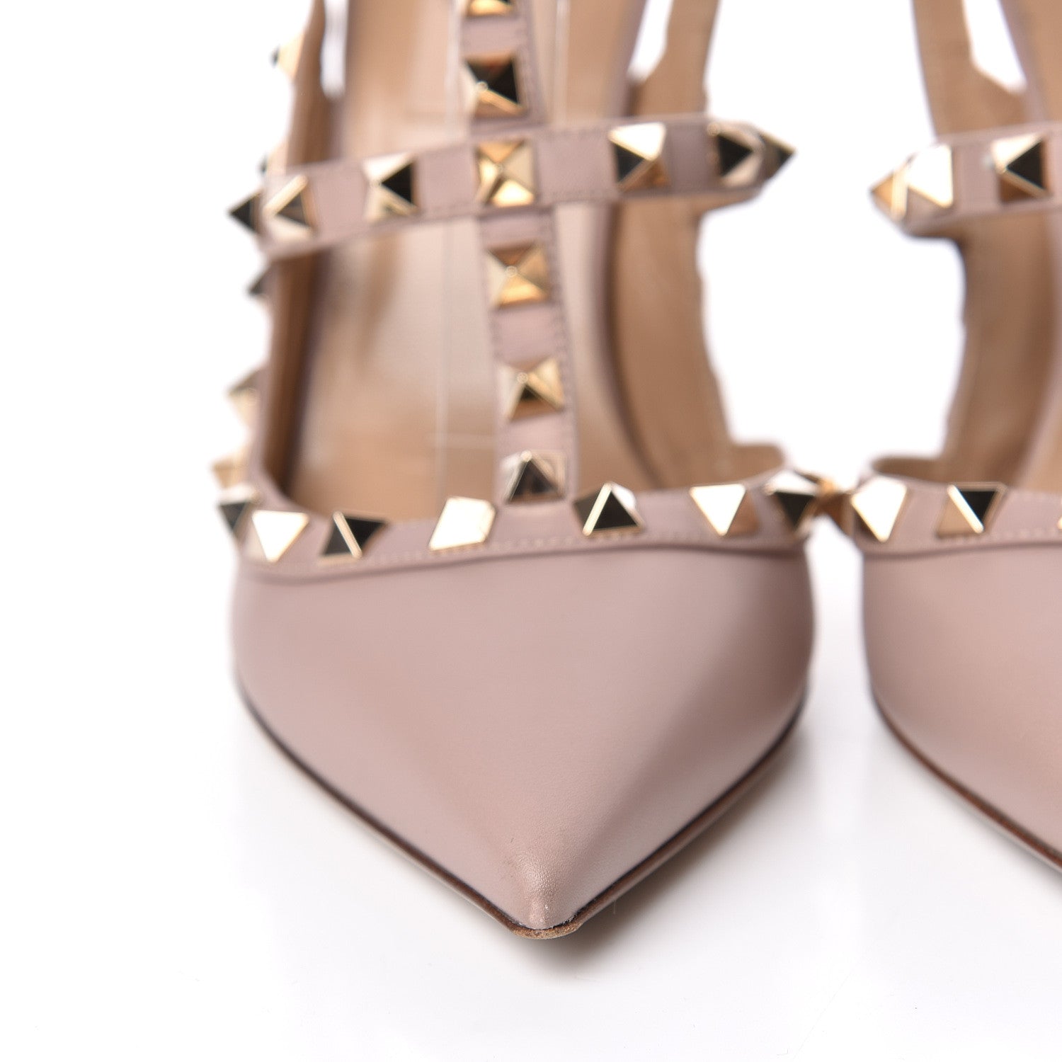 Valentino Garavani Nappa Rockstud Ankle Strap Pumps 36.5 Poudre 15 of 20