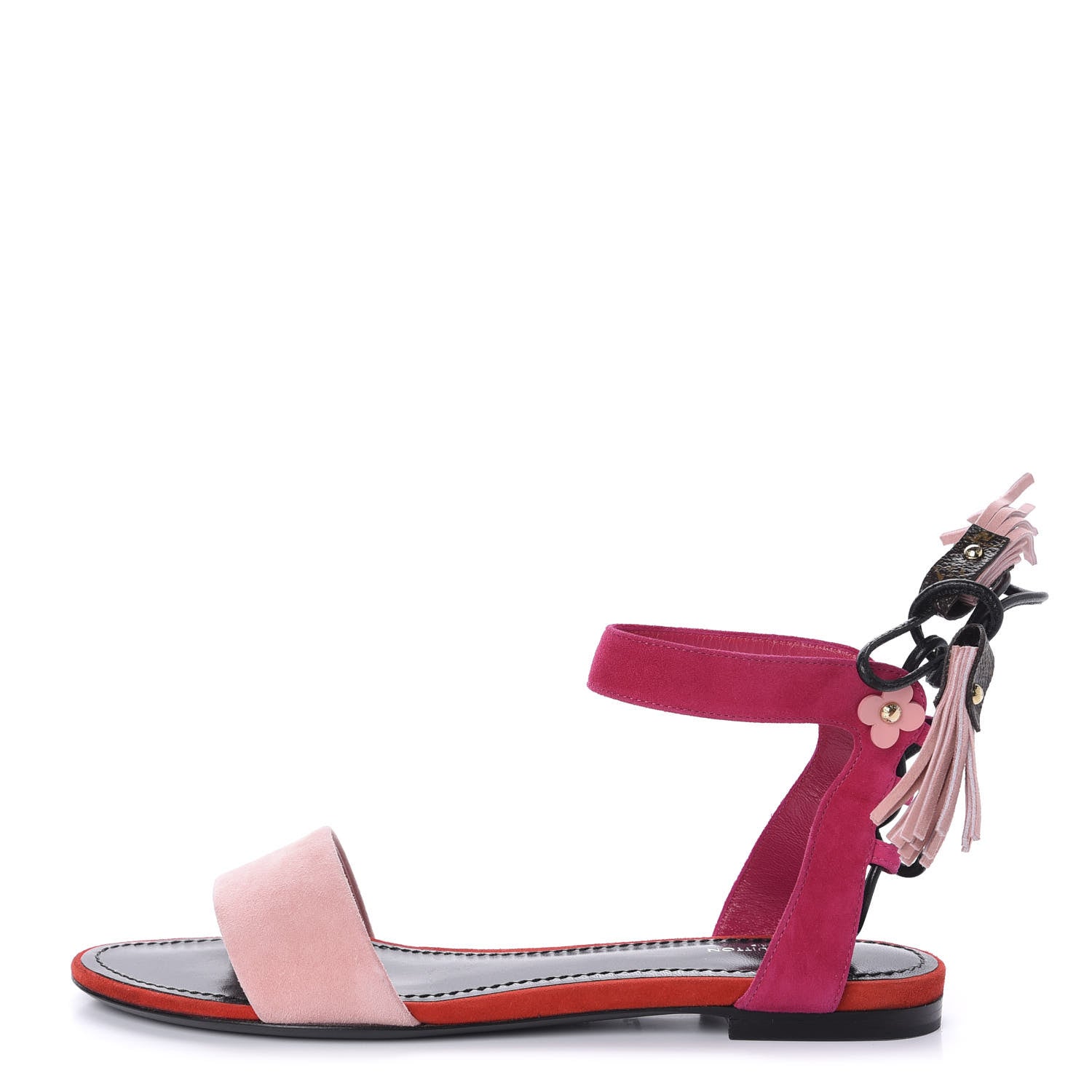 Louis Vuitton Suede Rita Flat Sandals 35.5 Rose Clair 1 of 11