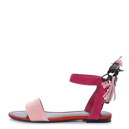 Louis Vuitton Suede Rita Flat Sandals 35.5 Rose Clair 1 of 11