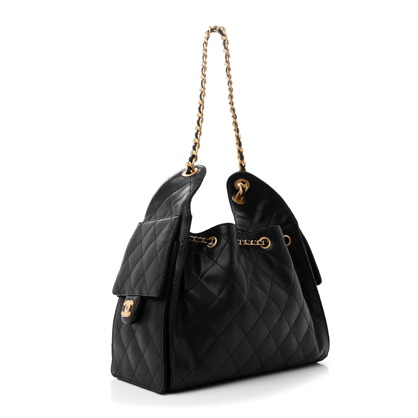 Caviar Quilted Small Chanel 25 Handbag Black
