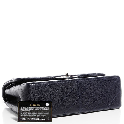 Chanel Caviar Quilted Jumbo Double Flap Navy Blue 9 of 9