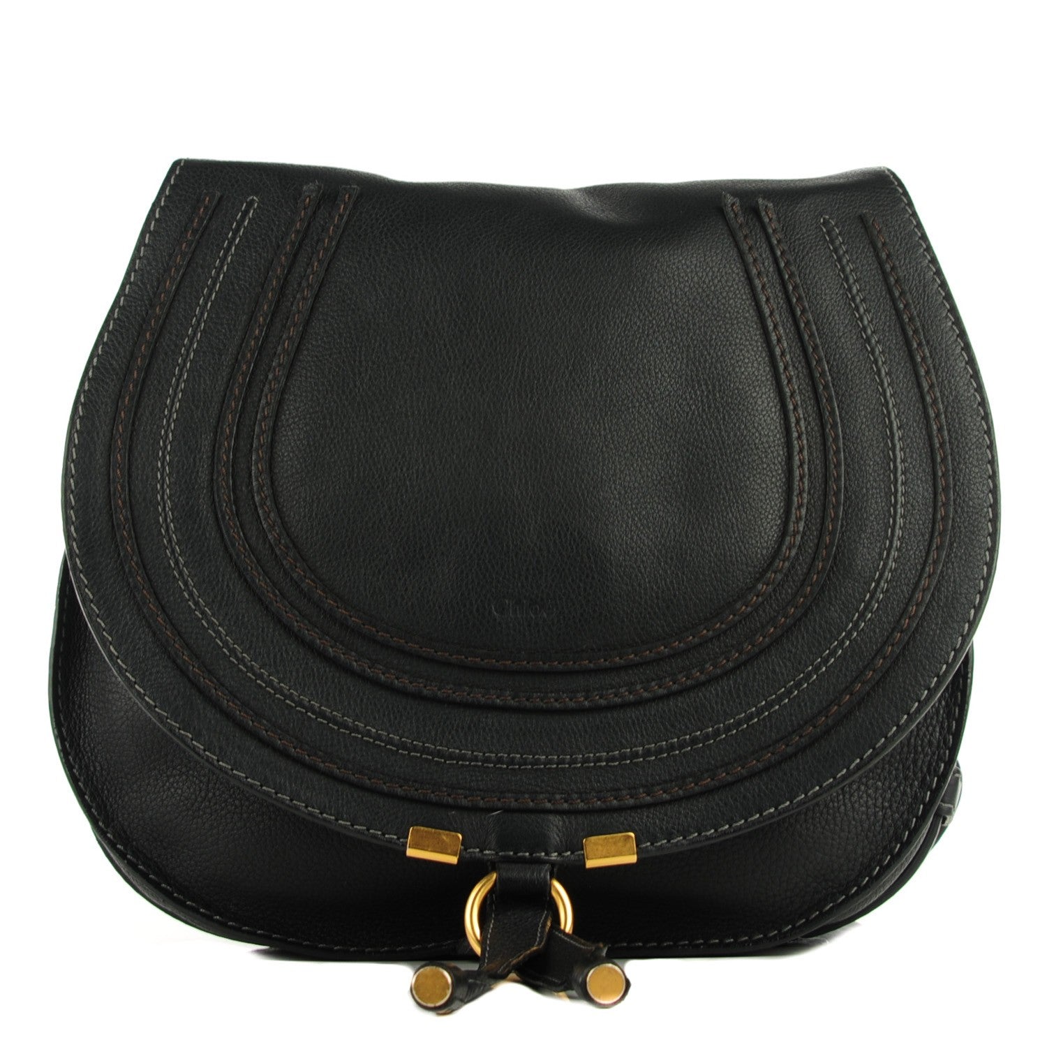 Chloe Calfskin Medium Marcie Round Crossbody Bag Black 1 of 10