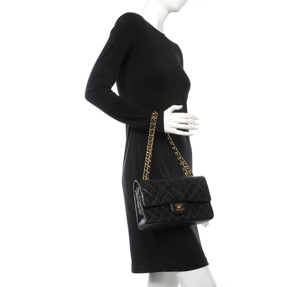 Chanel Lambskin Quilted Medium Double Flap Black 2 of 16