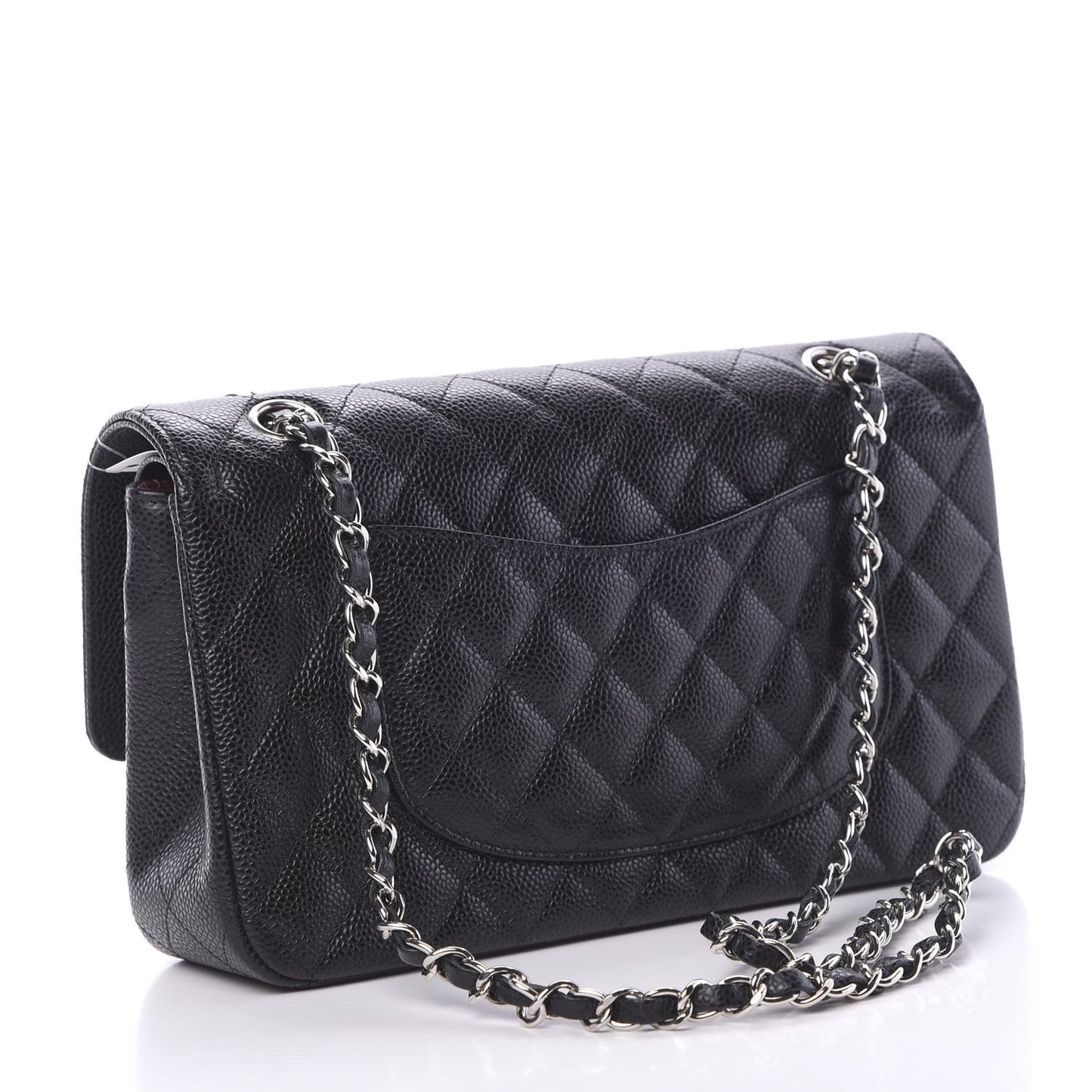 Caviar Quilted Medium Double Flap Black