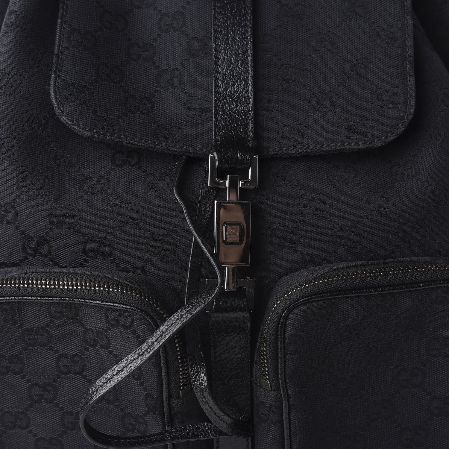 Gucci GG Monogram Single Buckle Backpack Black 9 of 9
