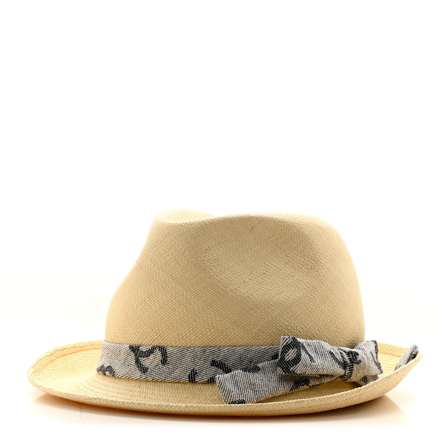 Straw CC Fedora Hat M Beige