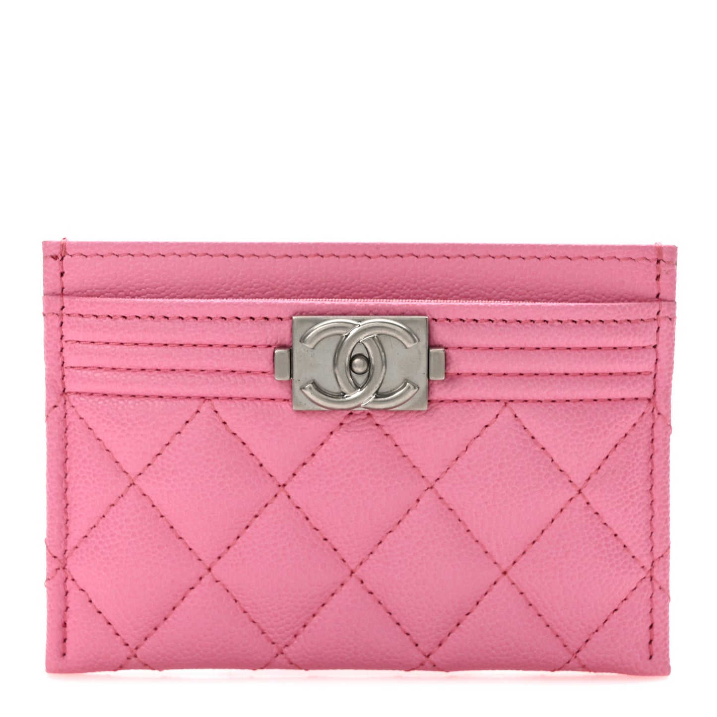 Caviar Quilted Boy Card Holder Pink