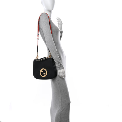 Gucci Roxy Calfskin Web Medium Studded Blondie Shoulder Flap Bag Black 2 of 12