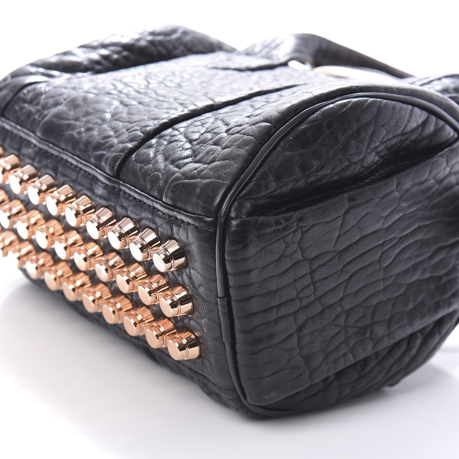 Alexander Wang Pebbled Lambskin Mini Rockie Black Rose Gold Hardware 7 of 9