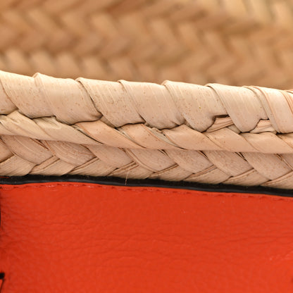Chloe Raffia Small Grain Calfskin Medium Marcie Basket Orange 12 of 13