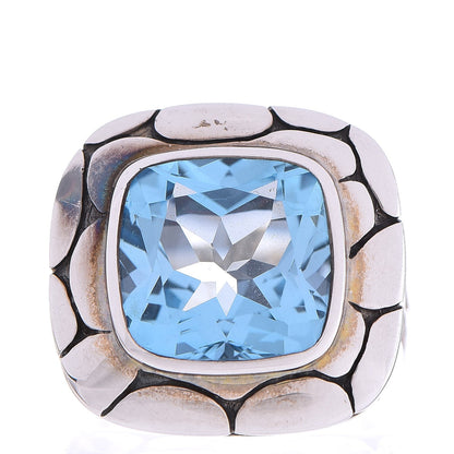 John Hardy Sterling Silver Blue Topaz Batu Kali Large Square Ring 59.5 9 1 of 5