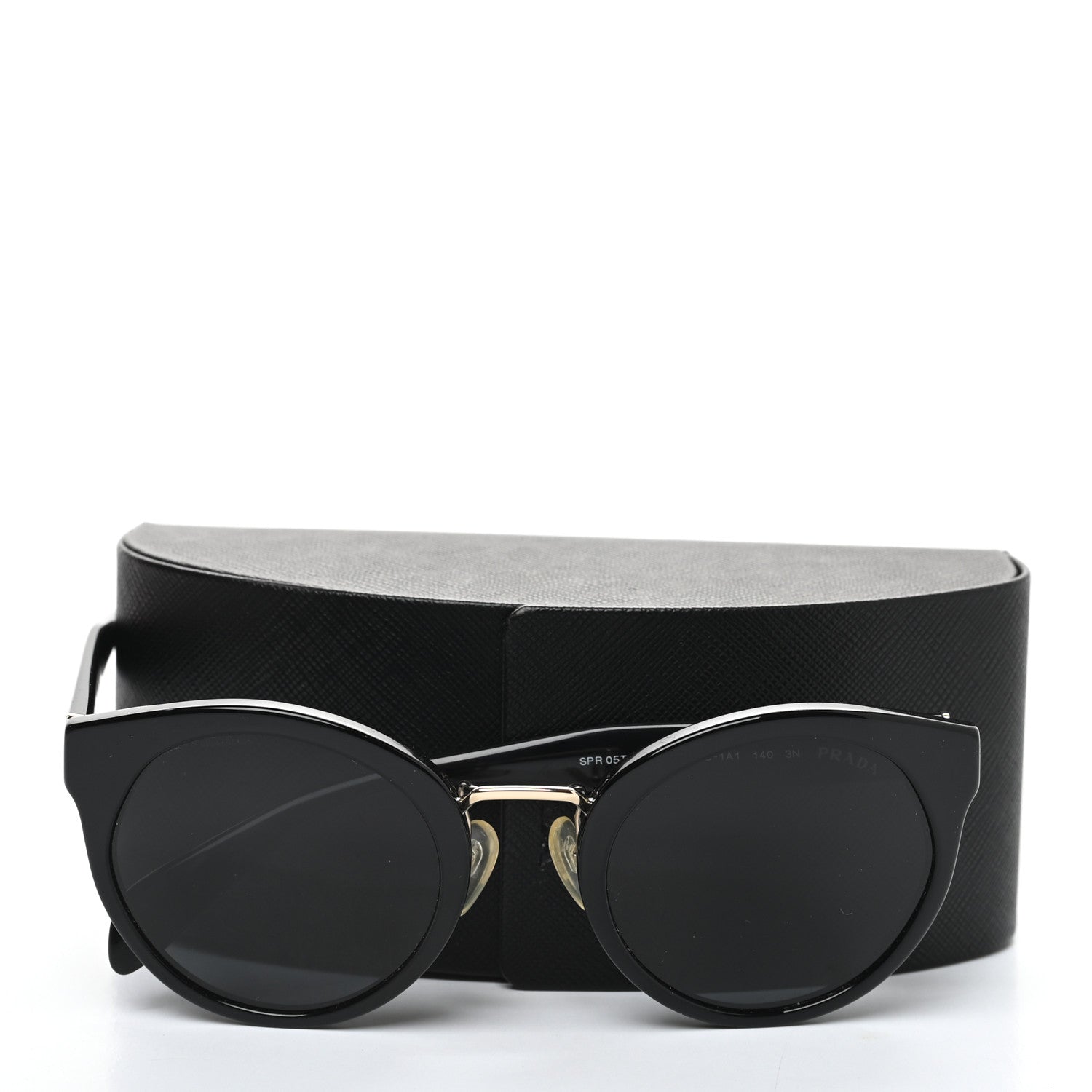Prada Round Sunglasses SPR 05T Black 7 of 7