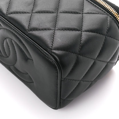 Chanel Lambskin Enamel Pearl Quilted Small Charm Me Vanity Case With Chain Black 9 of 12