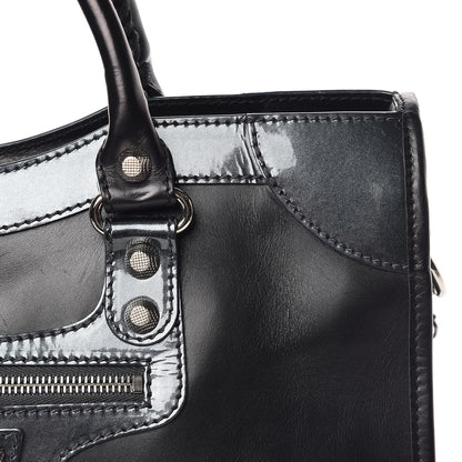 Balenciaga Smooth Calfskin Metallic Patent Giant 12 Silver Hardware City Black Gris 20 of 21