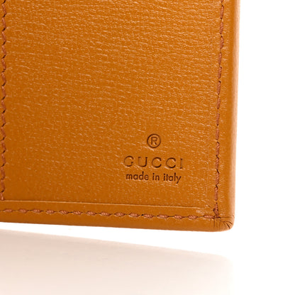 Gucci GG Supreme Monogram Textured Calfskin Retro Interlocking G Passport Case Beige Yellow 6 of 8