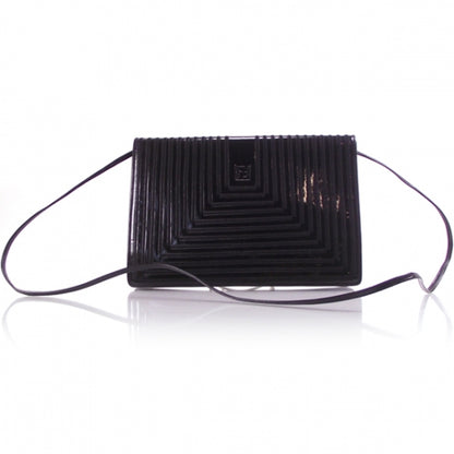 Fendi Leather Flap Cross Body Bag Black 1 of 10