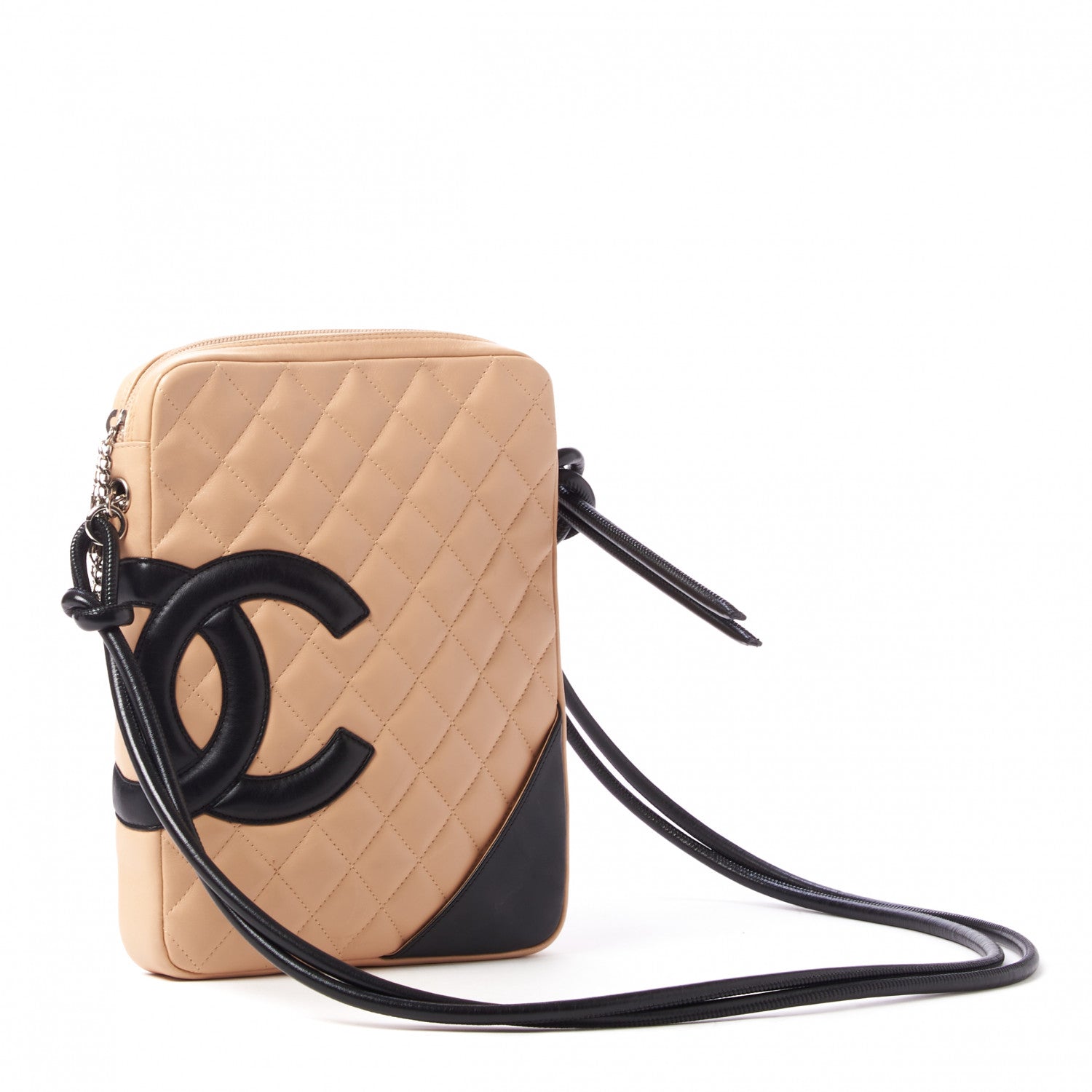 Chanel Calfskin Quilted Medium Cambon Messenger Beige Black 2 of 8